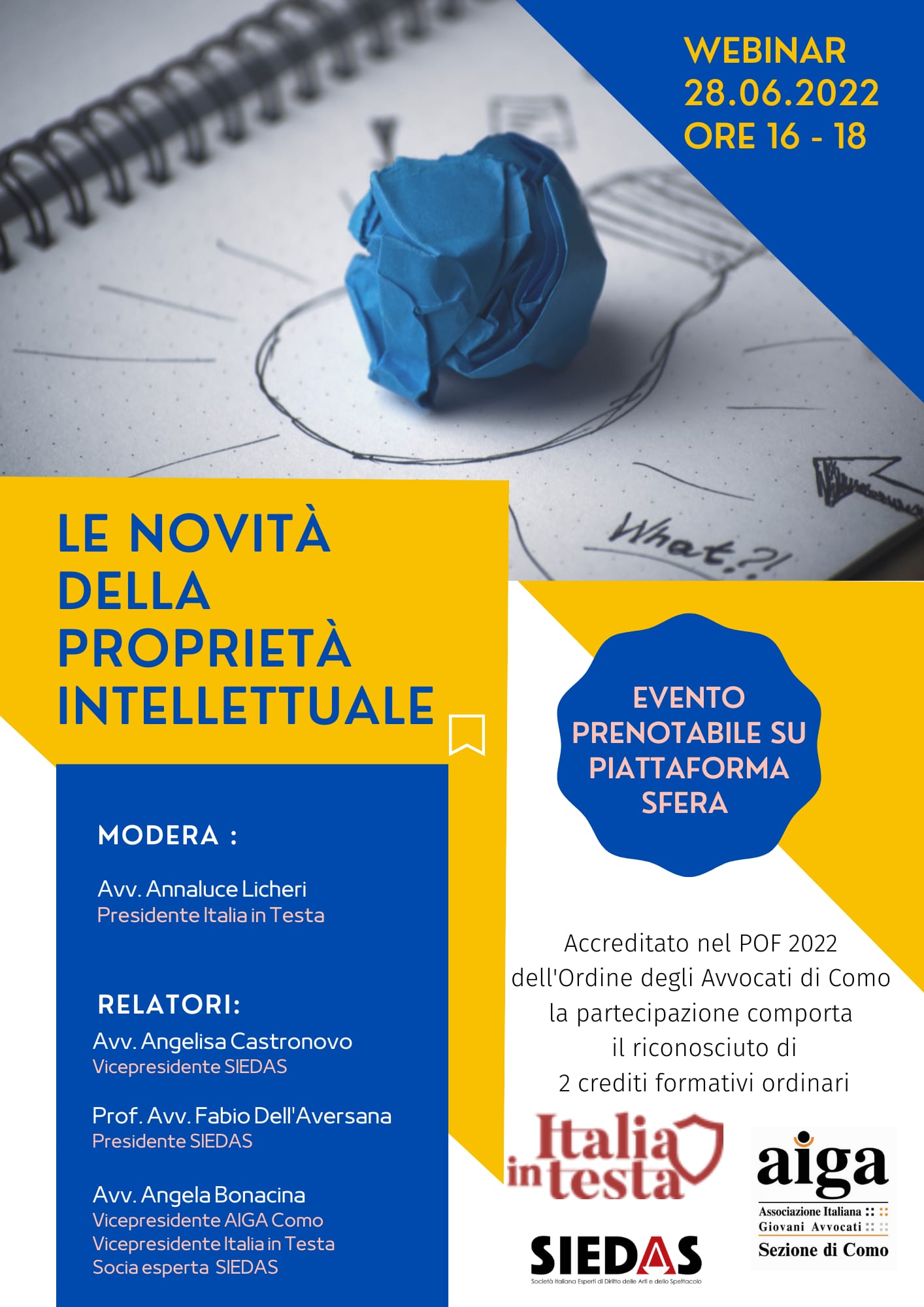 LE NOVITA' NELLA PROPRIETA' INTELLETTUALE